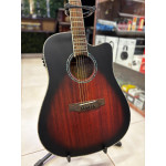 Violão Zellmer Heritage Folk Cutway Aço Elétrico Brownburst Fosco Pre Cherub C/ Capa