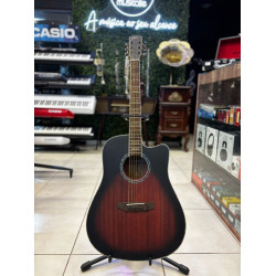 Violão Zellmer Heritage Folk Cutway Aço Elétrico Brownburst Fosco Pre Cherub C/ Capa